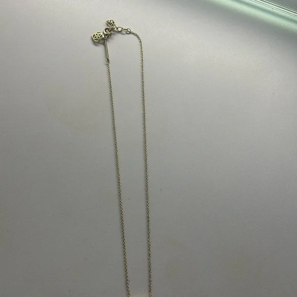 Gold Heart Necklace with Pink Accent - Picture 2 of 4